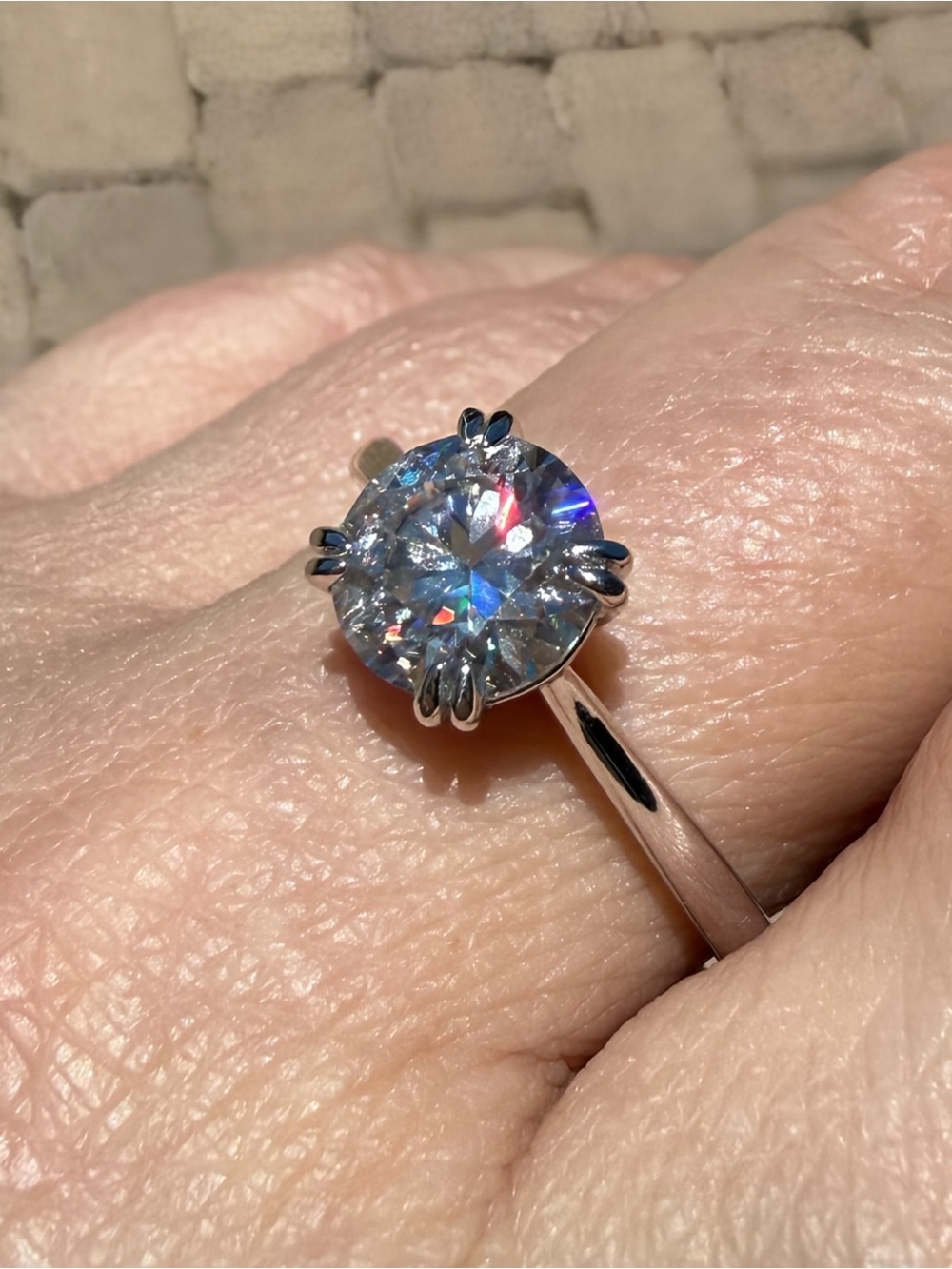 Moosea 2 Ct Moissanite Solitaire Ring S925 Sterling Silver Size 10